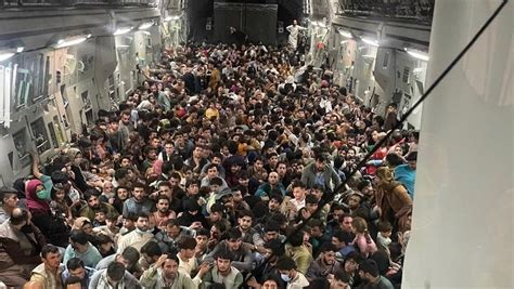 US Air Force cargo plane crammed with 640 Afghans