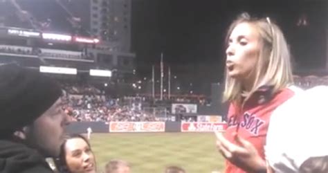 Female Red Sox fan spits on guy