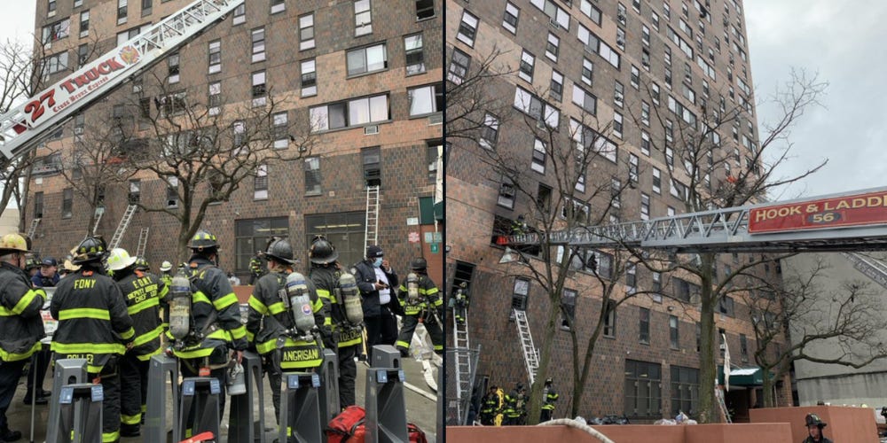 fire at an apartment building in the Bronx