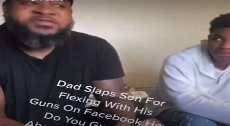 Father slaps his son for posing with his guns on Facebook [VIDEO]