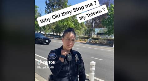 White female Burbank cop stops a Black man walking down the street, because of his visible tattoos [VIDEO]