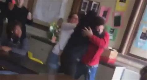 Student beats up his classmate for hitting their teacher [VIDEO]